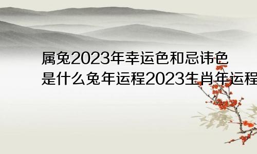 属兔2023年幸运色和忌讳色是什么兔年运程2023生肖年运程