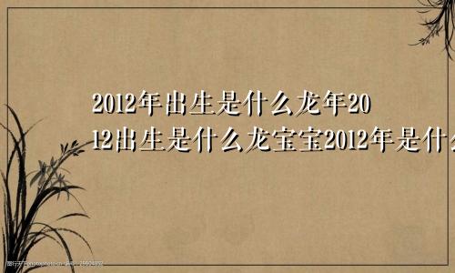 2012年出生是什么龙年2012出生是什么龙宝宝2012年是什么龙