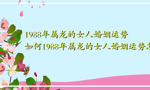 1988年属龙的女人婚姻运势如何1988年属龙的女人婚姻运势怎么样