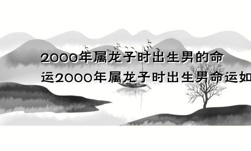 2000年属龙子时出生男的命运2000年属龙子时出生男命运如何