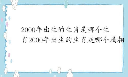 2000年出生的生肖是哪个生肖2000年出生的生肖是哪个属相