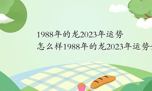 1988年的龙2023年运势怎么样1988年的龙2023年运势如何