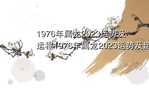 1976年属龙2023运势及运程1976年属龙2023运势及运程详解