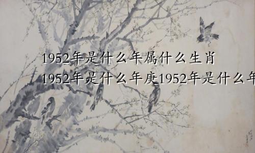 1952年是什么年属什么生肖1952年是什么年庚1952年是什么年代