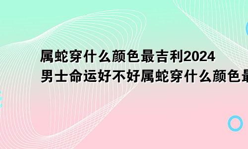 属蛇穿什么颜色最吉利2024男士命运好不好属蛇穿什么颜色最吉利2024男士命运好