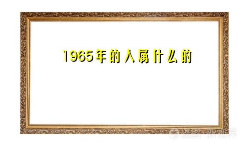 1965年的人属什么的