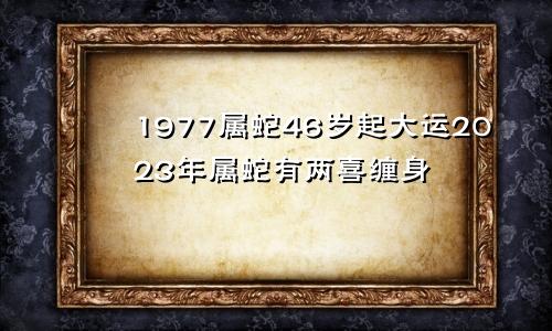 1977属蛇46岁起大运2023年属蛇有两喜缠身