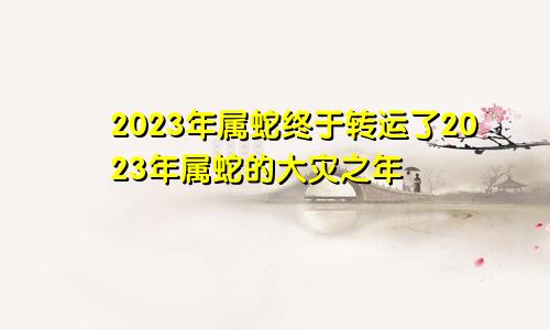 2023年属蛇终于转运了2023年属蛇的大灾之年