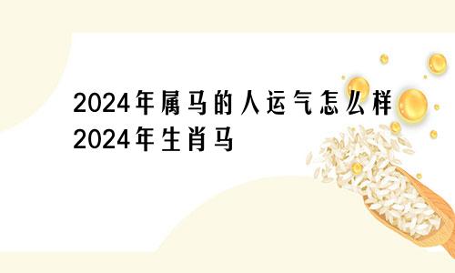 2024年属马的人运气怎么样2024年生肖马