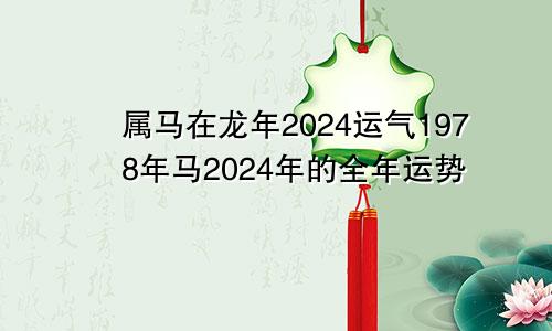 属马在龙年2024运气1978年马2024年的全年运势