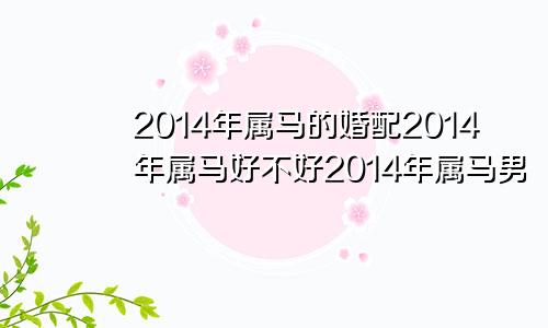 2014年属马的婚配2014年属马好不好2014年属马男