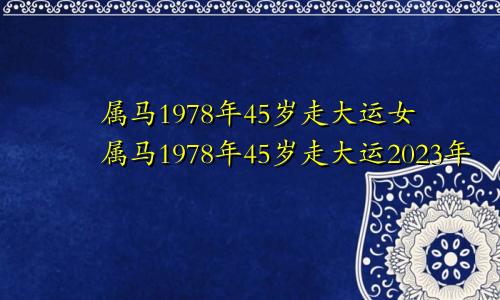 属马1978年45岁走大运女属马1978年45岁走大运2023年