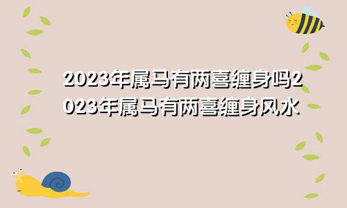 2023年属马有两喜缠身吗2023年属马有两喜缠身风水