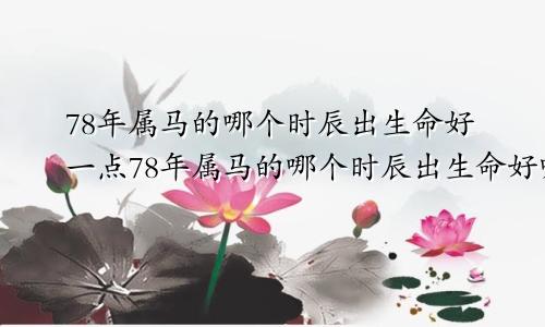 78年属马的哪个时辰出生命好一点78年属马的哪个时辰出生命好呢