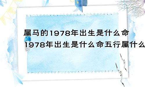 属马的1978年出生是什么命1978年出生是什么命五行属什么