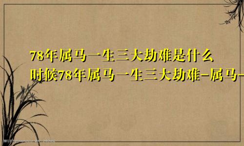 78年属马一生三大劫难是什么时候78年属马一生三大劫难-属马-国学梦