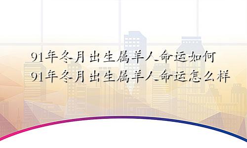 91年冬月出生属羊人命运如何91年冬月出生属羊人命运怎么样