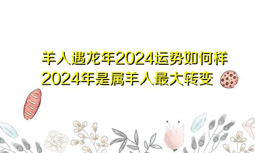 羊人遇龙年2024运势如何样2024年是属羊人最大转变