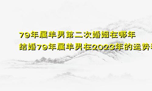 79年属羊男第二次婚姻在哪年结婚79年属羊男在2023年的运势和财运