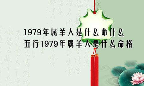 1979年属羊人是什么命什么五行1979年属羊人是什么命格