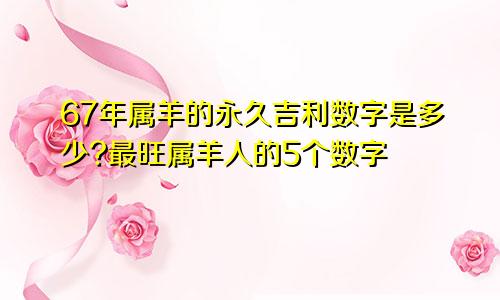 67年属羊的永久吉利数字是多少?最旺属羊人的5个数字