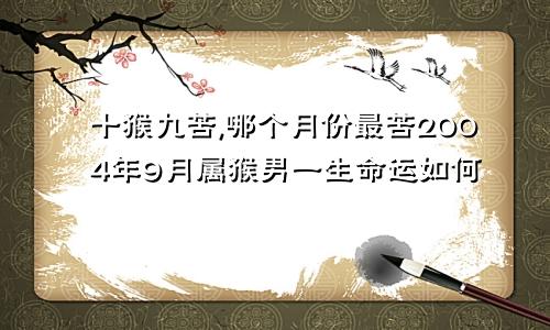 十猴九苦,哪个月份最苦2004年9月属猴男一生命运如何