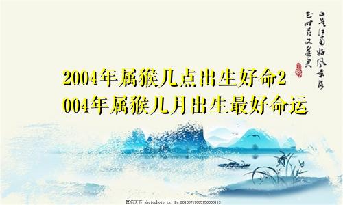 2004年属猴几点出生好命2004年属猴几月出生最好命运