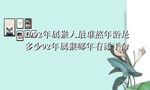 1992年属猴人最难熬年龄是多少92年属猴哪年有添丁命