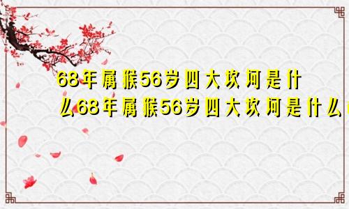 68年属猴56岁四大坎坷是什么68年属猴56岁四大坎坷是什么命