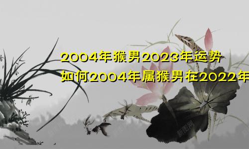 2004年猴男2023年运势如何2004年属猴男在2022年运势