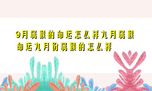 9月属猴的命运怎么样九月属猴命运九月份属猴的怎么样