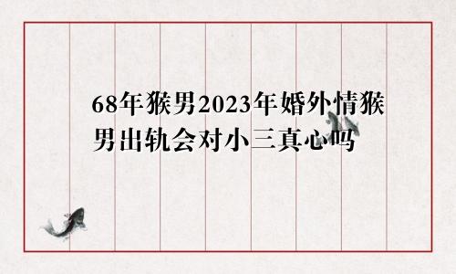 68年猴男2023年婚外情猴男出轨会对小三真心吗