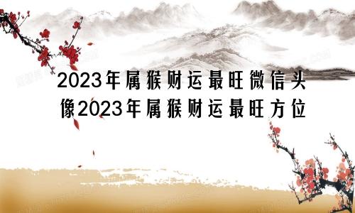 2023年属猴财运最旺微信头像2023年属猴财运最旺方位