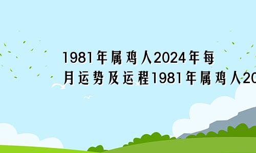 1981年属鸡人2024年每月运势及运程1981年属鸡人2024年每月运势及运程男