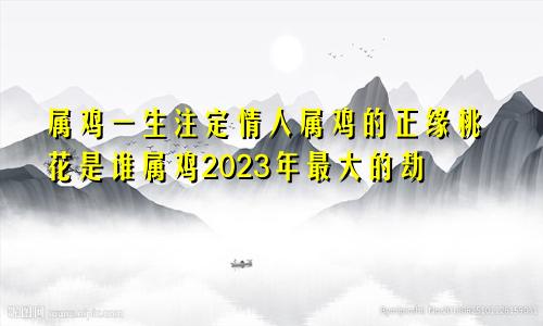 属鸡一生注定情人属鸡的正缘桃花是谁属鸡2023年最大的劫