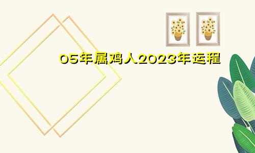 05年属鸡人2023年运程