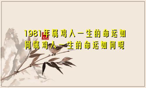 1981年属鸡人一生的命运如何属鸡人一生的命运如何呢