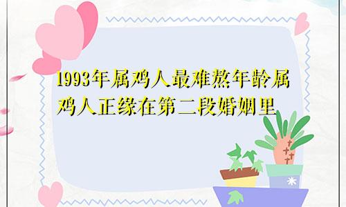 1993年属鸡人最难熬年龄属鸡人正缘在第二段婚姻里