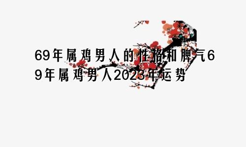 69年属鸡男人的性格和脾气69年属鸡男人2023年运势