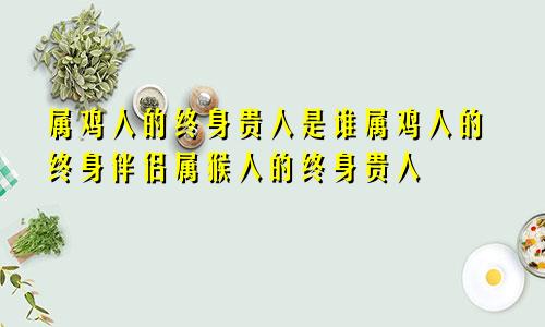 属鸡人的终身贵人是谁属鸡人的终身伴侣属猴人的终身贵人