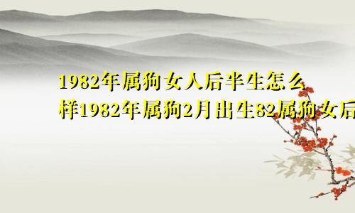 1982年属狗女人后半生怎么样1982年属狗2月出生82属狗女后半生真正姻缘