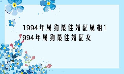 1994年属狗最佳婚配属相1994年属狗最佳婚配女