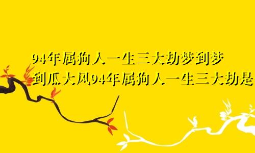 94年属狗人一生三大劫梦到梦到瓜大风94年属狗人一生三大劫是什么