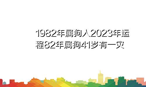 1982年属狗人2023年运程82年属狗41岁有一灾