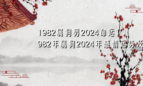 1982属狗男2024命运1982年属狗2024年感情运势及运程