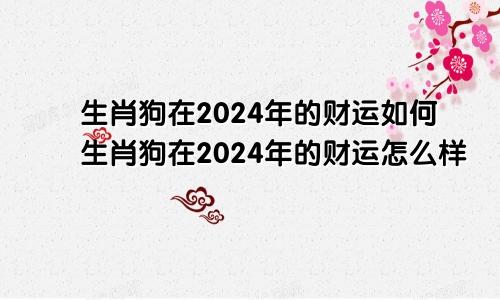 生肖狗在2024年的财运如何生肖狗在2024年的财运怎么样