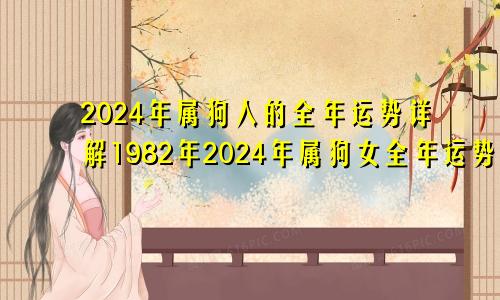 2024年属狗人的全年运势详解1982年2024年属狗女全年运势