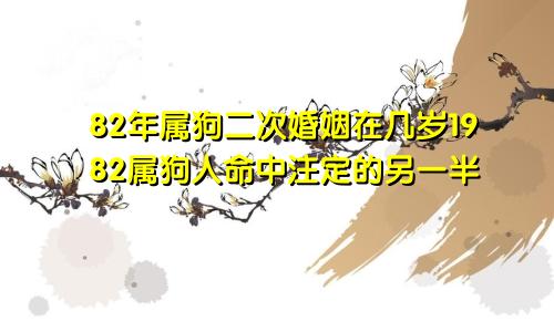 82年属狗二次婚姻在几岁1982属狗人命中注定的另一半