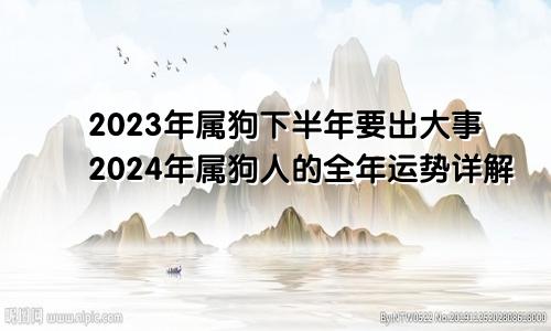 2023年属狗下半年要出大事2024年属狗人的全年运势详解