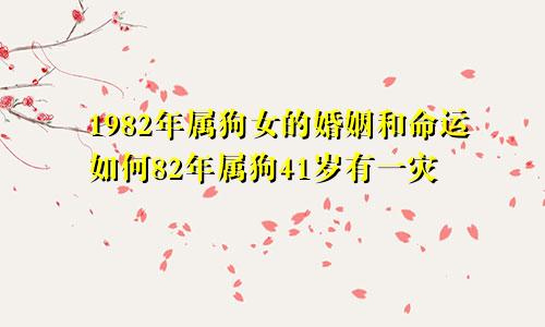 1982年属狗女的婚姻和命运如何82年属狗41岁有一灾